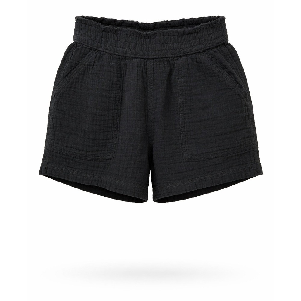 SO Gauze Shorts Womens Small Elastic Waist Black Solid Relaxed Modern